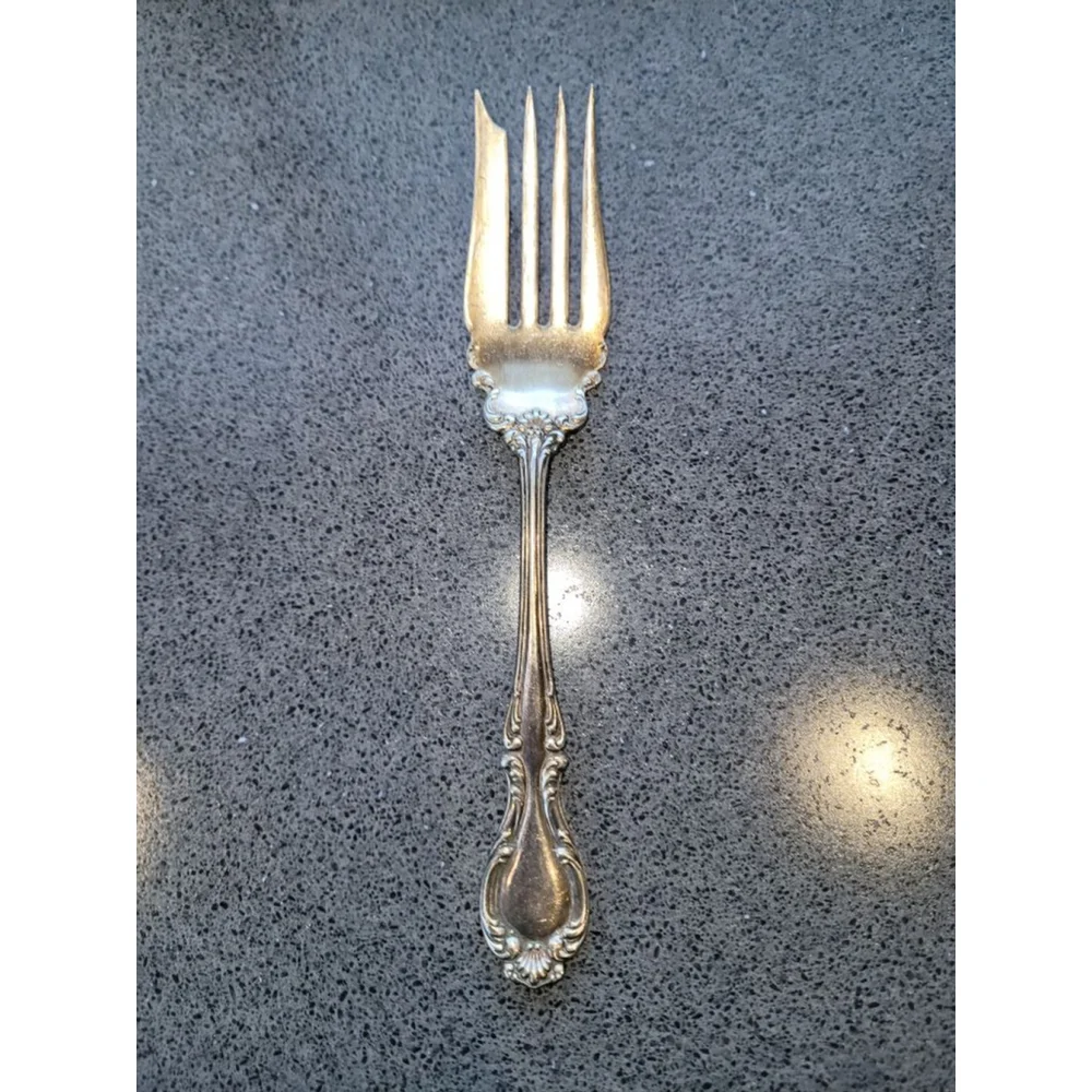 1835 R Wallace Cold Meat Serving Fork Silverplate Vintage Flatware 8.5”